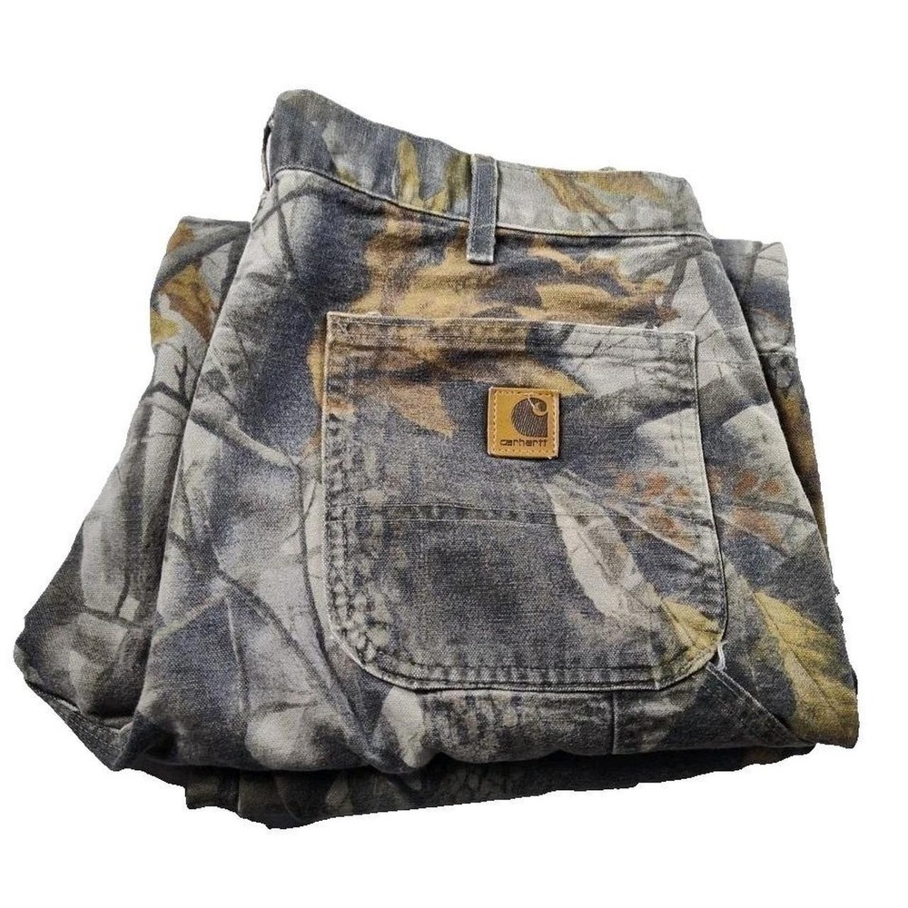 Vintage 2005 Carhartt Camo Carpenter Pants Mens 36x30 Made in USA B158 Union